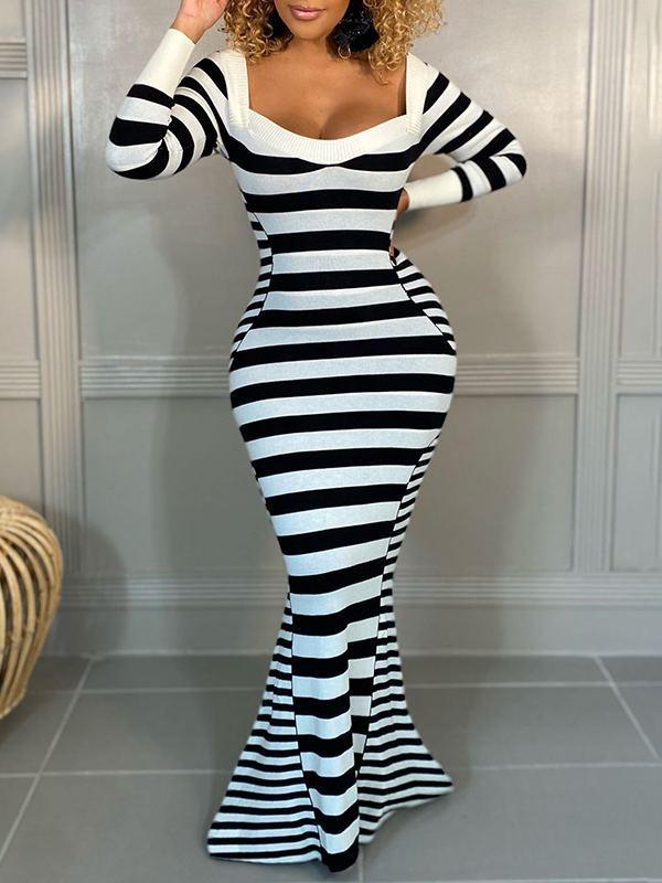 Goosudu Stripe Mermaid Dress