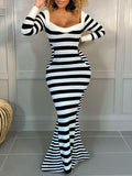 Goosudu Stripe Mermaid Dress
