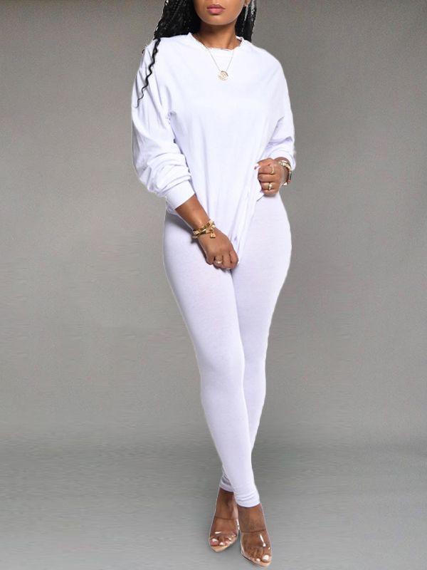 Goosudu Solid Sweatshirt & Jogging Set