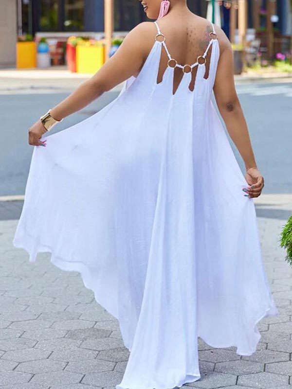 Goosudu Asymmetric-Hem Sleeveless Dress