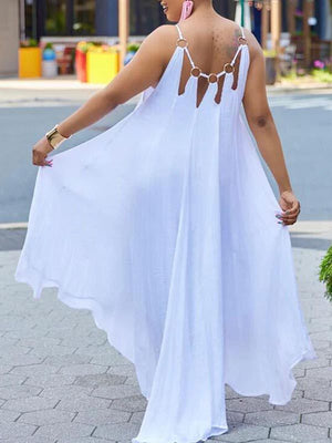 Goosudu Asymmetric-Hem Sleeveless Dress