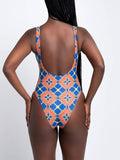 Goosudu Printed One-Piece Swimsuit with Cover