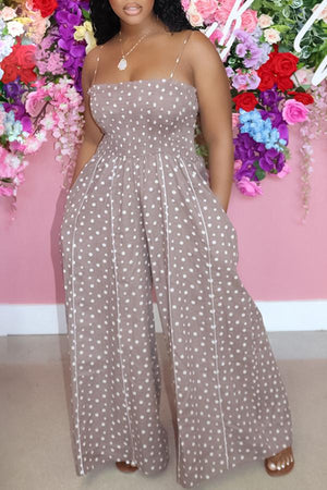 Goosudu Super Cute Polka Dot Pocket Jumpsuit