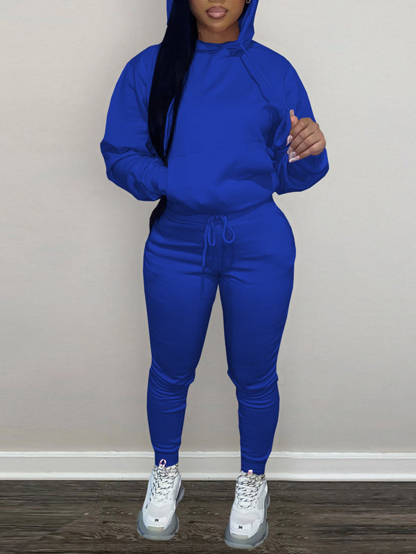 Goosudu Solid Hoodie & Pants Set