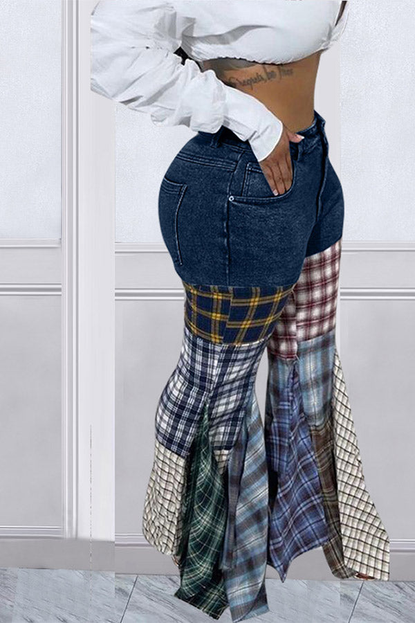 Goosudu Houndstooth Cool Ruffle Pants