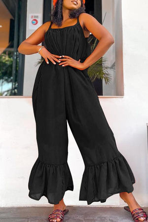 Goosudu Loose Sling Flared Wide-leg Jumpsuit