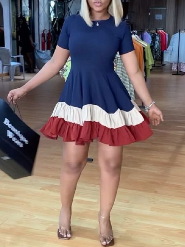 Goosudu Three-Tone Frilled Dress