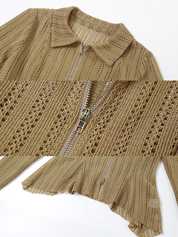 Goosudu Zip-Front Knit Shirt