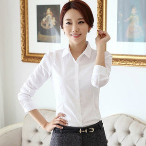 Spring Korean Womens Tops White Blouses Casual Long Sleeve Ladies Shirts Black Blouses 5XL 10XL Plus Size Shirt Ladies Tops