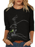 goosudu Fashion Cool Glasses Cat 3D Print T-shirt Women Casual O-Neck Long Sleeve Tops  Spring Autumn Streetwear Lady Plus Size Tees
