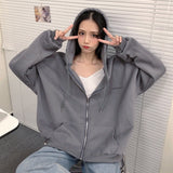 Zip Up Sweatshirt Spring Autumn Jacket Clothes oversize Hoodies Women plus size Vintage Pockets Long Sleeve Casual Large Coats