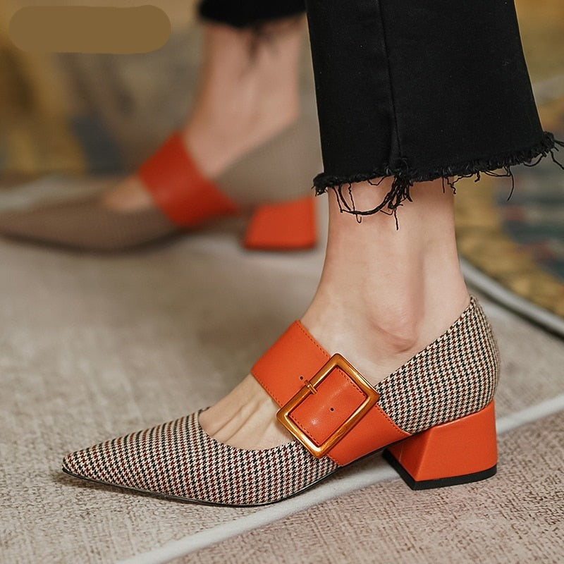 goosudu Mary Jane Shoes Woman Fashion  Spring Brand Design Women Pumps High Heels Femme Pointed Toe Party Ladies Shoes Heels Women