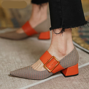 goosudu Mary Jane Shoes Woman Fashion  Spring Brand Design Women Pumps High Heels Femme Pointed Toe Party Ladies Shoes Heels Women