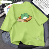 Skateboard Frog Dinosaur Cute Graphic Tee Women Tshirt Green Aesthetic Oversized T Shirt Harajuku Casual Summer Tops