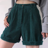 Vintage Shorts Boyfriend Style Women Shorts Summer Casual Solid Women Shorts Streetwear High Waist Female Ladies Shorts
