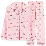 Goosudu Women's Pajamas Set Soft Pyjamas Plus Size Women's Clothes Homewear Spring Sleepwear 2 Piece Set Sleeping Shirt Home Wear