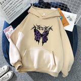 Harajuku Butterfly Print Hooded Aesthetic Hoodie Spring Ladies Hoodie Streetwear Winter Gothic Style Hoodie Ladies Sweatshirt