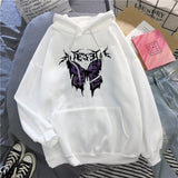 Harajuku Butterfly Print Hooded Aesthetic Hoodie Spring Ladies Hoodie Streetwear Winter Gothic Style Hoodie Ladies Sweatshirt