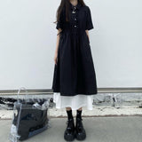 Street Japanese Lolita Dress Womens Dresses Spring Autumn Women Long Midi Dress Kawaii Dress Vintage Black Chic Dress Xxl