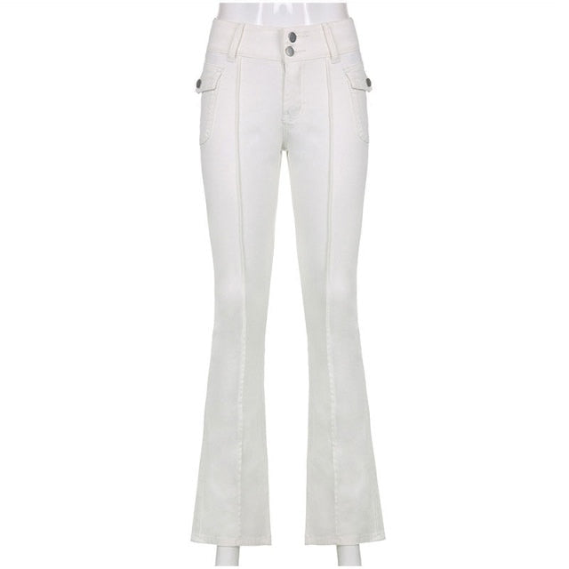 Vintage black low rise striped flare denim pants mall goth indie aesthetic pockets patchwork jeans women y2k wide leg trousers