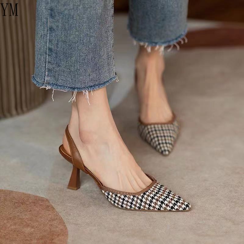 goosudu Women High Heels Brand Pumps Shoes Pointed Toe Slingback Summer Sexy Zapatos De Mujer Plataforma Sandales Sapatos Feminino