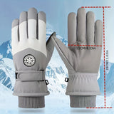 1 Pair of Warmth-Keeping Winter Gloves - Insulation, Windproof, Waterproof, Anti-slip, Wear-resistant, Touch Screen Compatible, Full Palm Mittens for Skiing and Outdoor Activities - Button Closure, Woven Fabric, Dry Clean Only