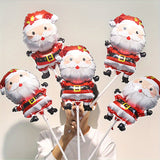 5pcs Santa Claus Foil Balloons with Golden Belt - Perfect for Christmas & New Year Celebrations, Self-Sealing Aluminum Film Party Decor