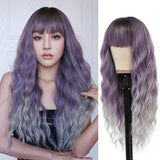 Lady Wig With Bangs, 26 Inch Long Wig Lady, Sand Blonde Wavy Wig, Heat Resistant Synthetic Wig, Suitable For Everyday Party Use