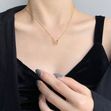 1pc Mini Hollow Out Butterfly Pendant Thin Chain Necklace Elegant Neck Jewelry