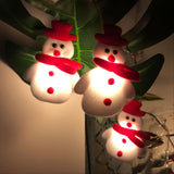 1 Set of Festive LED Snowman String Lights - 5.4ft/1.65m Long, 10 Bright Lights, Christmas Ornaments, Decorations for Christmas Tree, Party, Festive Ambiance