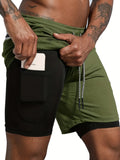 Men's Quick-Dry Athletic Shorts - Breathable, Moisture-Wicking Polyester for Running, Training & Outdoor Activities - Summer Casual Wear