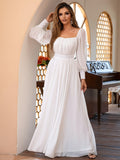 Chic Maxi Dress with Cinched Waist - Long Sleeve Elegance - Versatile for Formal & Casual Occasions - Array of Vibrant Colors