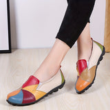 Womens Colorblock Flat Shoes - Stylish Slip-Ons with Ultra-Comfortable Soft Sole, Anti-Slip Traction for Casual Everyday Wear