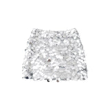 goosudu Alexa Silver Chic Shiny Sequined High-Waisted Slim High Waist Mini Skirt