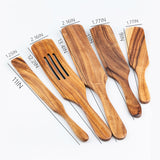 5-Piece Premium Wooden Spatula Cookware Set - Ergonomic, Heat-Resistant, Non-Stick Friendly, Easy to Clean Wooden Cooking Utensils for Kitchen Essentials