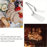 1pc, Premium Multifunctional Stainless Steel Serving Tongs - Versatile Serving, Convenient Buffet Handling, Easy Fish Frying, Gentle Bread Handling, Perfect Steak Serving, Fresh Salad Tossing, Delicious Dessert Presentation, Hassle-Free Food Preparation,