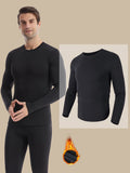 Men's Thermal Activewear Top - Long Sleeve, Crew Neck, Stretch Fit for Winter Sports, Running & Fitness - Machine Washable