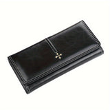 Black Retro Style Short Wallet, Classic Minimalist Clutch Coin Purse, Versatile Credit Card Holder