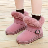 Comfortable Slip On Snow Boots For Girls, Soft And Warm Plus Fleece Boots For Indoor Outdoor Walking, Autumn And Winter