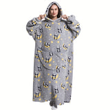 1pc Extra Long Wearable Blanket Hoodie Sherpa Softie - Ultra Warm, Oversized, and Cozy Sweatshirt with Pockets - Perfect Cute Birthday Gift for Women and Men