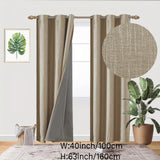 1 Panel Linen Textured Blackout Curtain - Panels for Bedroom and Living Room with Thermal Lining, Polyester Fabric, Grommet Top, and Home Decor Style