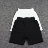 New Summer Knitted Children's Cotton Middle Pants 5 Pants Boys Girl's Sports Shorts White Black Shorts