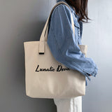 HOTan and NEWn Style Big Bag Ins Women's Canvas Bag Simple Student Cloth Bag Shoulder Bag Ulzzang Big Bag One Piece Dropshipping