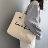 HOTan and NEWn Style Big Bag Ins Women's Canvas Bag Simple Student Cloth Bag Shoulder Bag Ulzzang Big Bag One Piece Dropshipping
