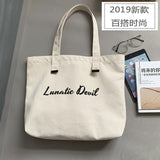 HOTan and NEWn Style Big Bag Ins Women's Canvas Bag Simple Student Cloth Bag Shoulder Bag Ulzzang Big Bag One Piece Dropshipping