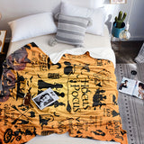 Hocus Pocus Themed Flannel Blanket - Contemporary All-Season Hypoallergenic Digital Print Bedding, Soft Comfortable Multipurpose Knitted Throw, Machine Washable Polyester Sofa Nap Shawl Blanket