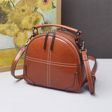 2025 New New trendy luggage, leather goods, solid color messenger bag, genuine leather sewing line women's shoulder bag, one piece is sent on behalf of others.