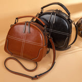 2025 New New trendy luggage, leather goods, solid color messenger bag, genuine leather sewing line women's shoulder bag, one piece is sent on behalf of others.