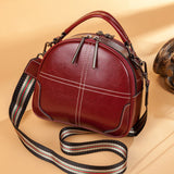 2025 New New trendy luggage, leather goods, solid color messenger bag, genuine leather sewing line women's shoulder bag, one piece is sent on behalf of others.