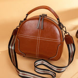 2025 New New trendy luggage, leather goods, solid color messenger bag, genuine leather sewing line women's shoulder bag, one piece is sent on behalf of others.